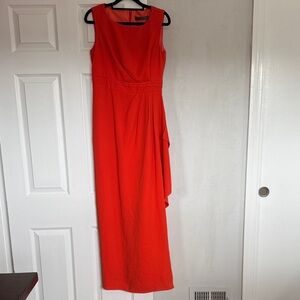 Vibrant Orange Sleeveless Prom Dress